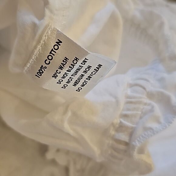 White crop top off shoulder size S NWT Calligraphie 100% cotton - Picture 8 of 9